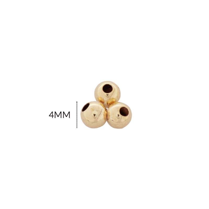 Balin laminado en micras de oro 4mm / paquete x 12 unidades / REF-6999-1D