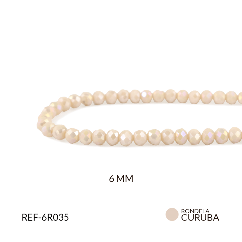 Rondela mate curuba suave 6mm / x sarta / Ref-6R035