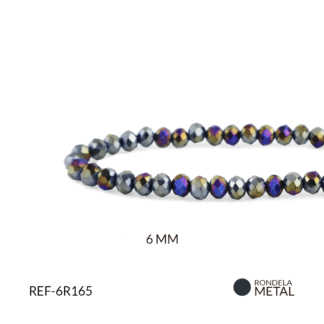 Róndela negro irisado metalizado 6mm
