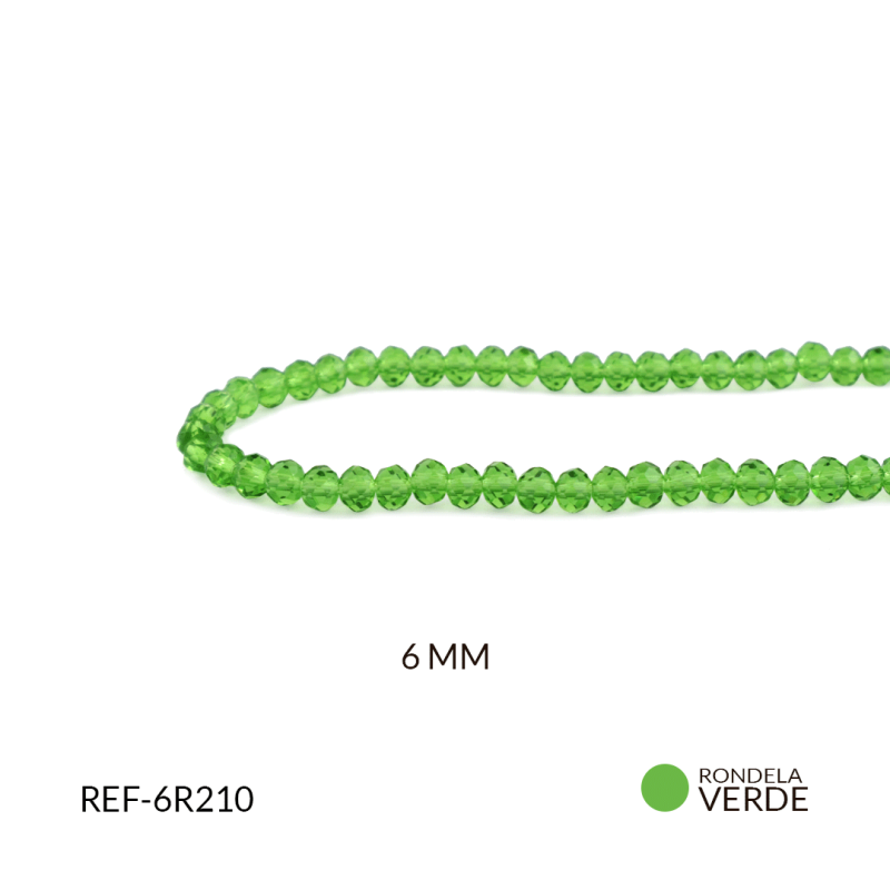 Rondela traslucido 6 mm color verde limon / x sarta / REF-6R210