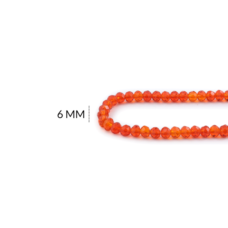 Rondela Traslucida 6 mm color Naranja oscuro / x sarta / REF-6R213