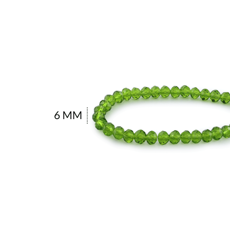 Rondela Traslucida 6 mm color Verde Botella / x sarta / REF-6R220