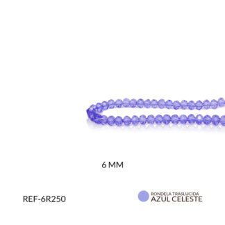 Róndela azul celeste traslucida 6mm