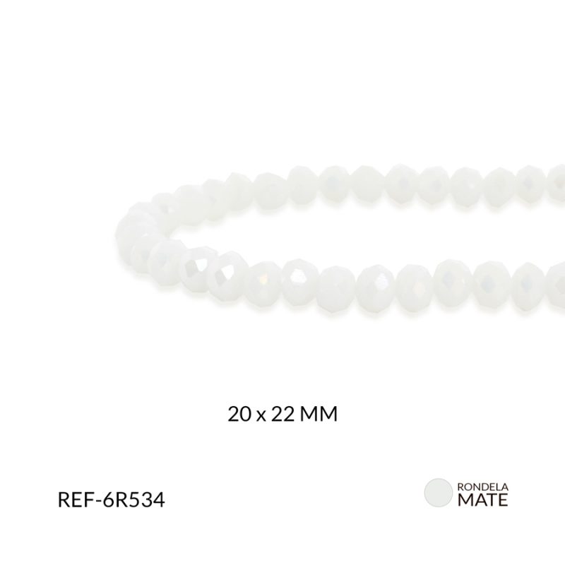 Rondela mate 6mm blanco leche boreal / x sarta / Ref-6R534 / Ref-6R534