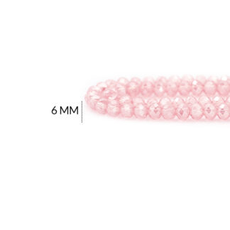 Rondela boreal rosado 6mm x sarta