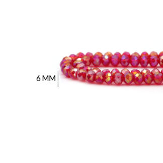 Rondela boreal 6 mm rojo bandera x sarta
