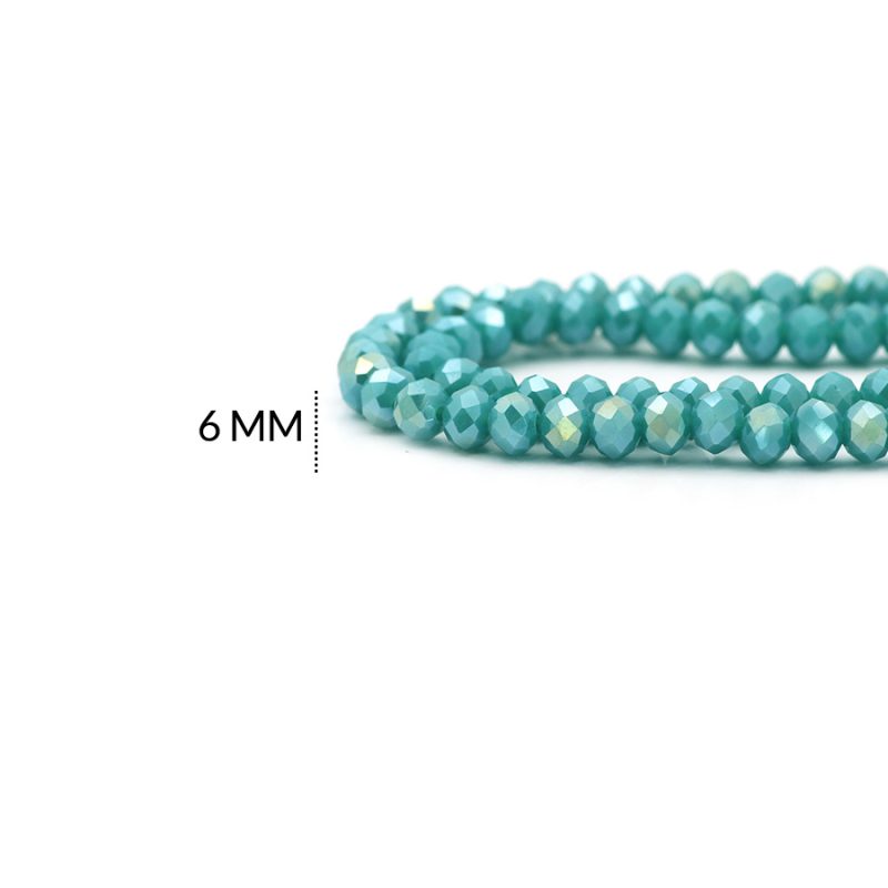 RONDELA 6 MM MATE AGUAMARINA / x sarta 43 cm aprox / REF – 6R324 / ref - 6R324