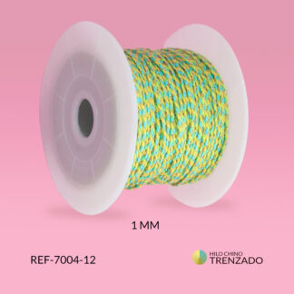 Hilo chino verde-amarillo trenzado con lurex 1mm