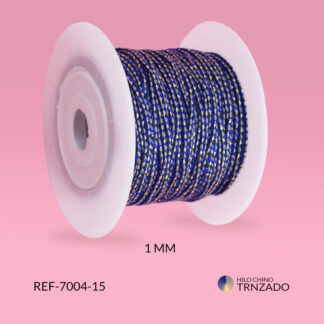 Hilo chino con lurex 1mm azul