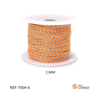 Hilo chino trenzado con lurex 1 mm naranja