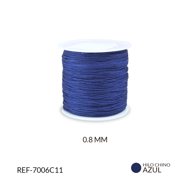 Hilo chino 0.8mm color azul oscuro  / x rollo / Ref-7006C11 / Ref-7006C11
