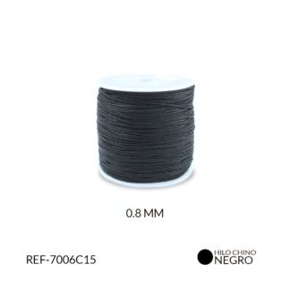 Hilo chino color negro 0.8mm x rollo