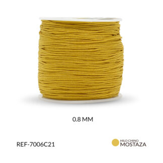 Hilo chino amarillo mostaza 0.8mm rollo 90 metros aproximado