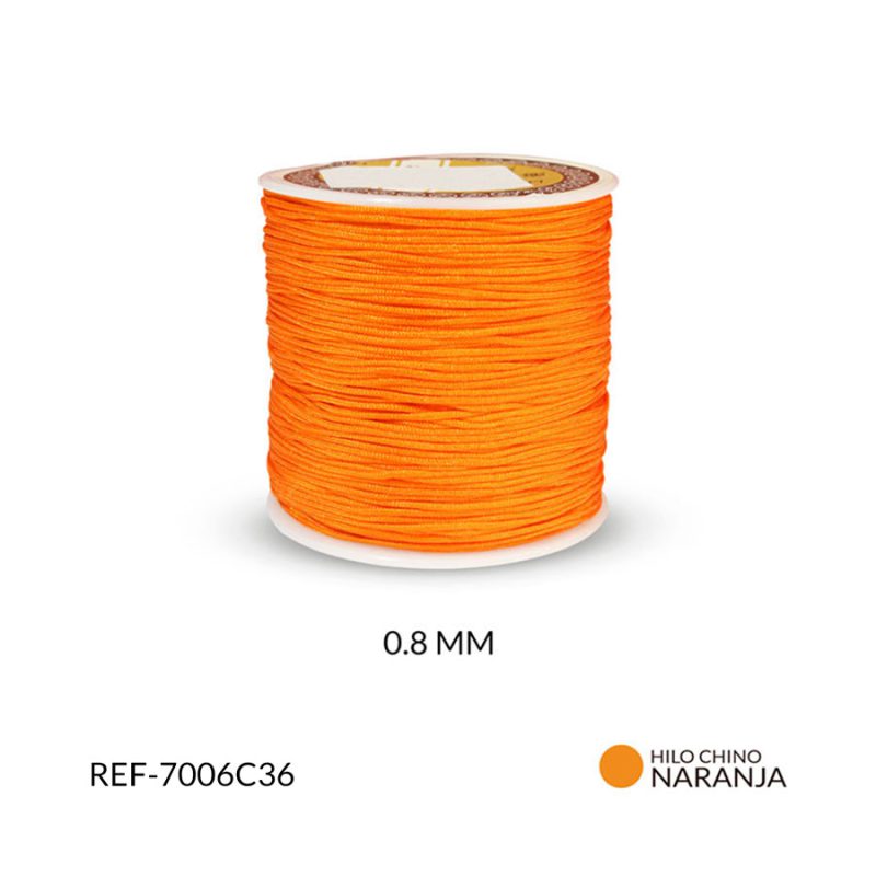 Hilo chino naranja 0.8 mm / Rollo x 90 metros aproximados / Ref-7006C36 / Ref-7006C36
