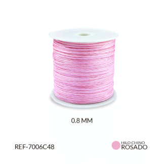 Hilo chino rosado 0.8mm rollo x 90 mt aprox