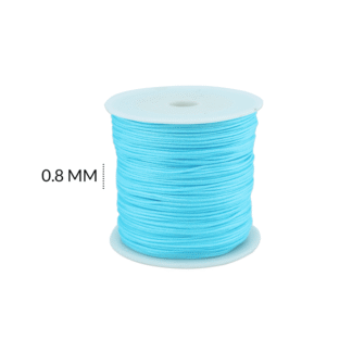 Hilo chino azul celeste 0.8mm rollo x90 metros aproximado
