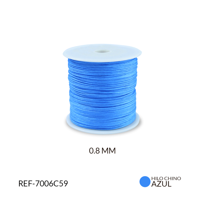 Hilo chino azul hortencia 0.8 MM / rollo x 90 mt aprox / Ref-7006C59 / Ref-7006C59