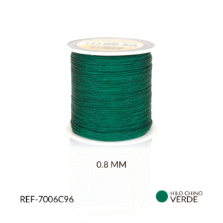 Hilo chino verde pino 0.8mm rollo x90 metros