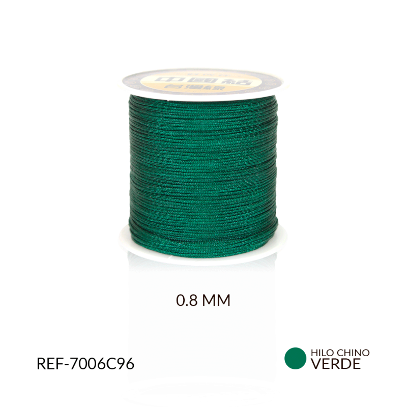 Hilo chino verde pino 0.8mm / rollo x 90 mt aprox / Ref-7006C96 / Ref-7006C96