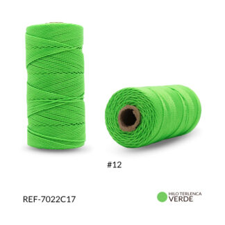 Hilo terlenca verde fluorescente #12 rollo x100 gramos