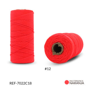 Hilo terlenca naranja fluorescente #12 rollo x100 gramos
