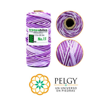 Hilo terlenca mixto morado- blanco #15 rollo x100 gramos