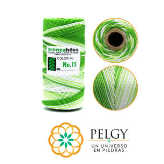 Hilo terlenca mixto verde blanco #15 rollo x100 gramos