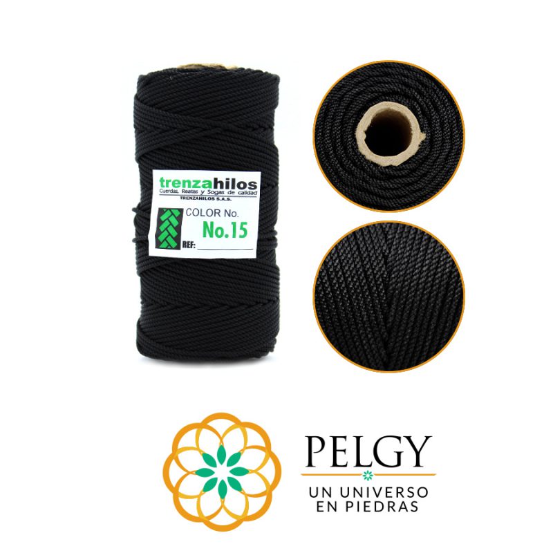 Hilo terlenca # 15 negro x rollo
