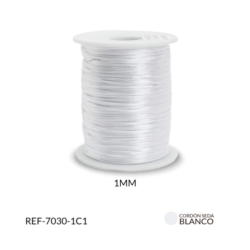 CORDON SEDA BLANCO 1MM / ROLLO x 130MT APROX / Ref-7030-1C1