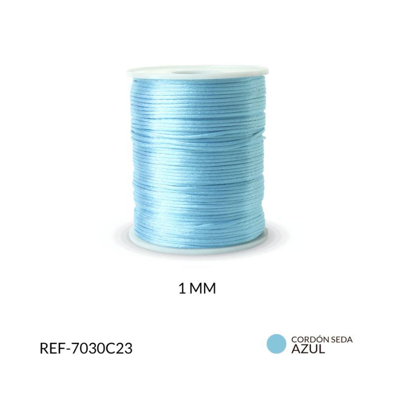 CORDON SEDA AZUL C 1MM / ROLLO x 90MT APROX / Ref-7030C23