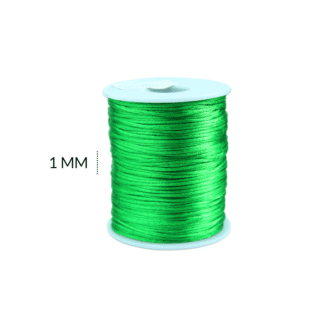 Cordón seda verde 1mm rollo x90 metros aproximado