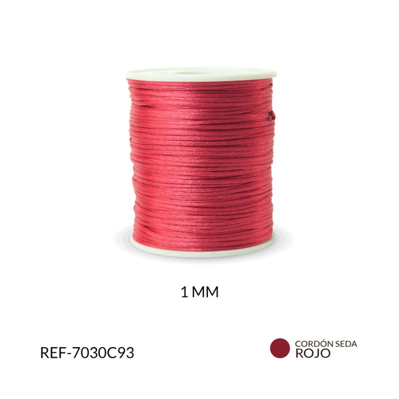 CORDON SEDA ROJO P 1MM / ROLLO x 90MT APROX / Ref-7030C93