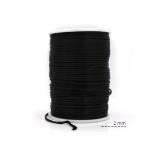 Cordón seda negro 2mm rollo x130 metros