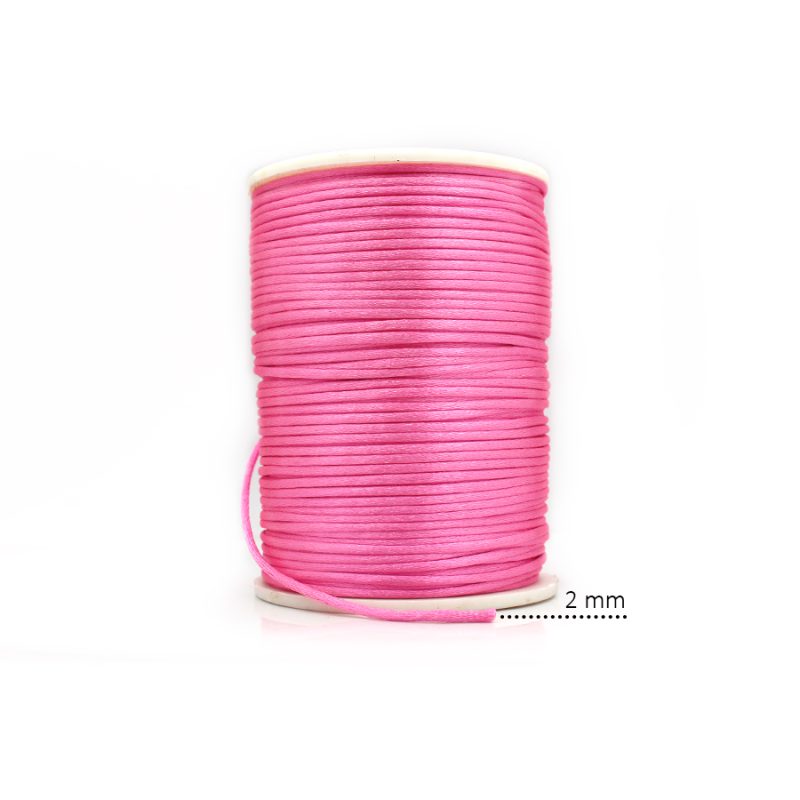 CORDÓN SEDA ROSADO R  2 MM / x ROLLO 130 APROX / Ref-7040C4