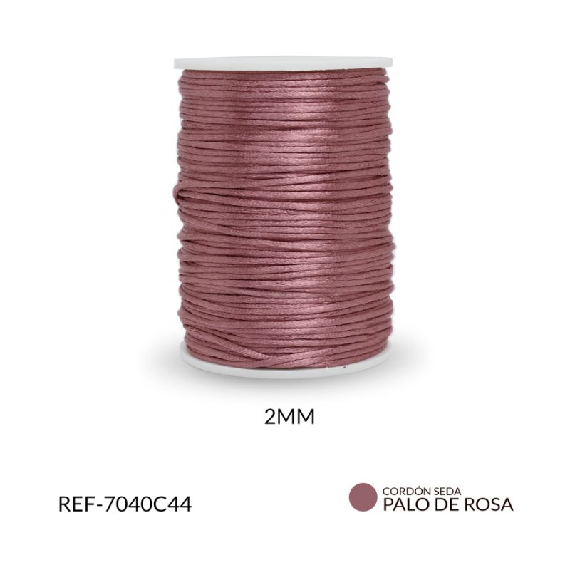 CORDON SEDA PALO DE ROSA 2 MM / ROLLO x 130MT APROX / Ref-7040C44