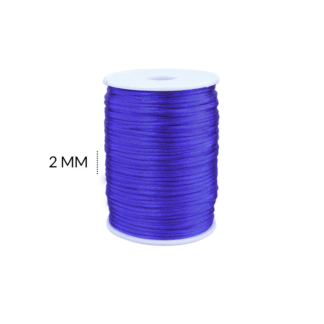 Cordón seda azul rey 2mm rollo x130 metros