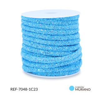 Cordón murano azul celeste 6mm / x metro / ref-7048-1C23 / ref-7048-1C23