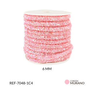 Cordon murano rosado rosa 6 mm / x metro / Ref-7048-1C4