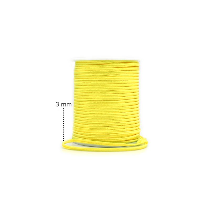CORDÓN PLANO SOUTACHE AMARILLO 3MM / x rollo de 50metros aproximadamente / REF-7051C2 / REF-7051C2