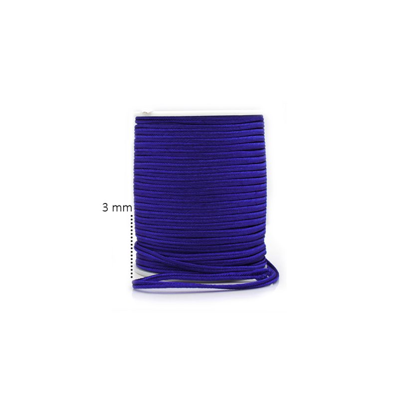 CORDÓN PLANO SOUTACHE AZUL REY 3MM / x rollo de 50metros aproximadamente / REF-7051C56 / REF-7051C56