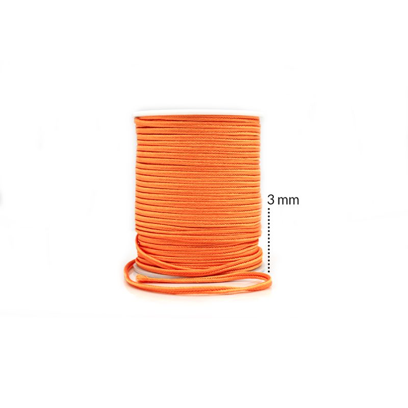CORDÓN PLANO SOUTACHE NARANJA 3MM / x rollo de 50metros aproximadamente / REF-7051C36 / REF-7051C36
