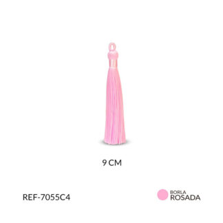 Borla hilo cordón rosado claro 9cm paquete x2 unidades