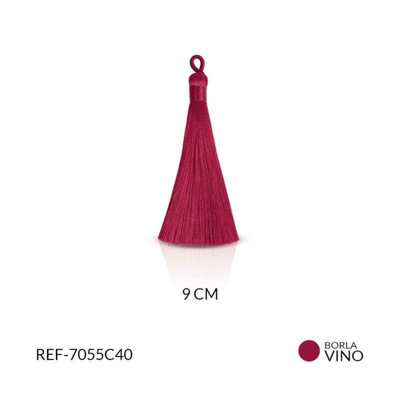 Borla Hilo cordon vino 9cm / x par / Ref-7055C40 / Ref-7055C40