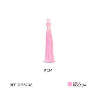 Borla hilo cordón rosado rosa 9cm paquete x2 unidades