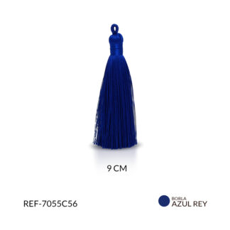 Borla hilo cordón azul rey 9 cm paquete x2 unidades