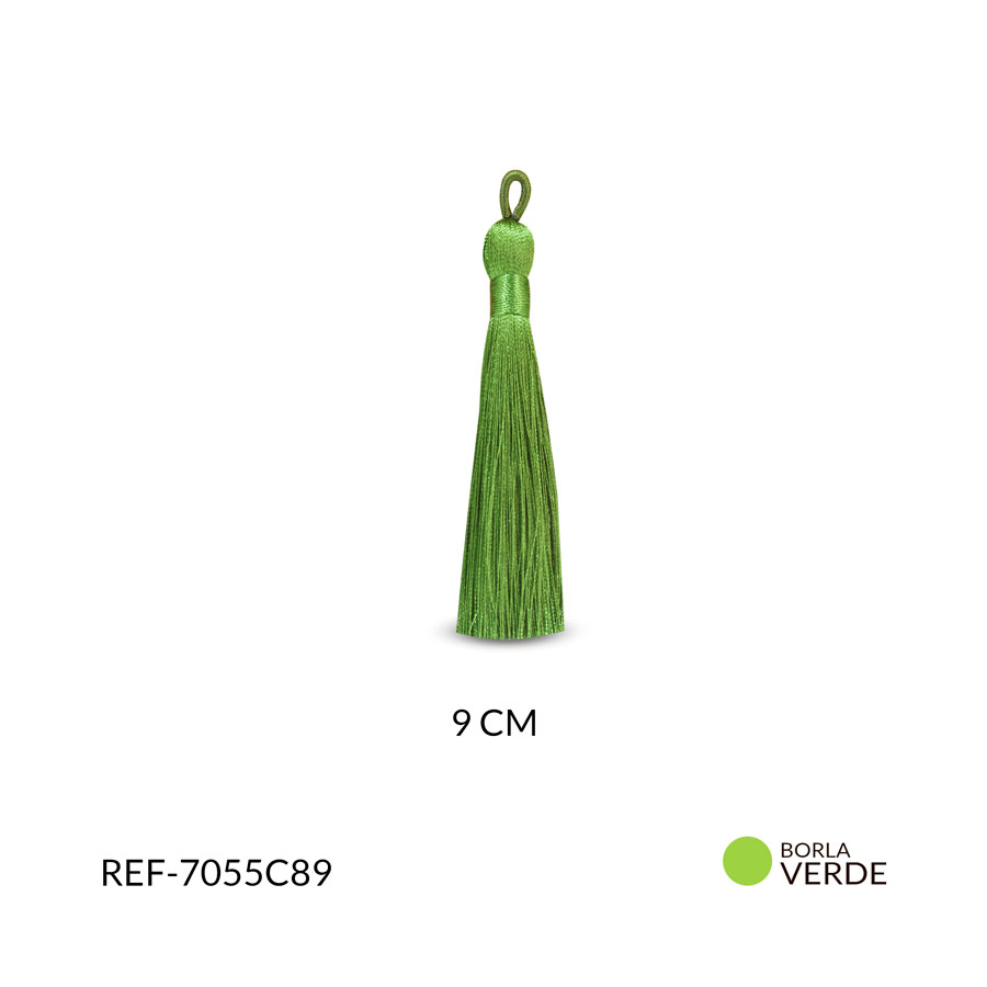BORLA VERDE L. HILO CORDON 9CM / x PAR / Ref-7055C89