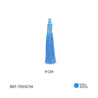Borla hilo cordón azul zafiro 9cm paquete x2 unidades