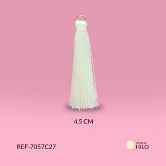Borla hilo blanco hueso 4.5cm paquete x2 unidades