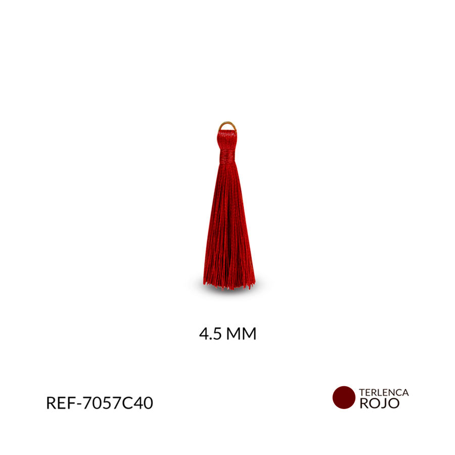 Borla rojo vinotinto Hilo cordon 4.5 cm / x par / Ref-7057C40