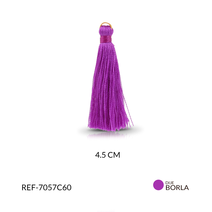 Borla morado hilo cordón 4.5 cm / x par / Ref-7057C60